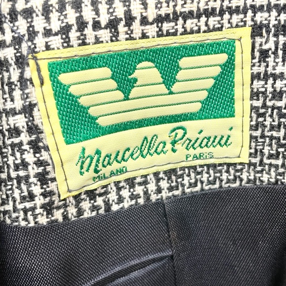 Vintage 80s Marcella Priani Wool and Leather Blazer - Picture 5 of 5